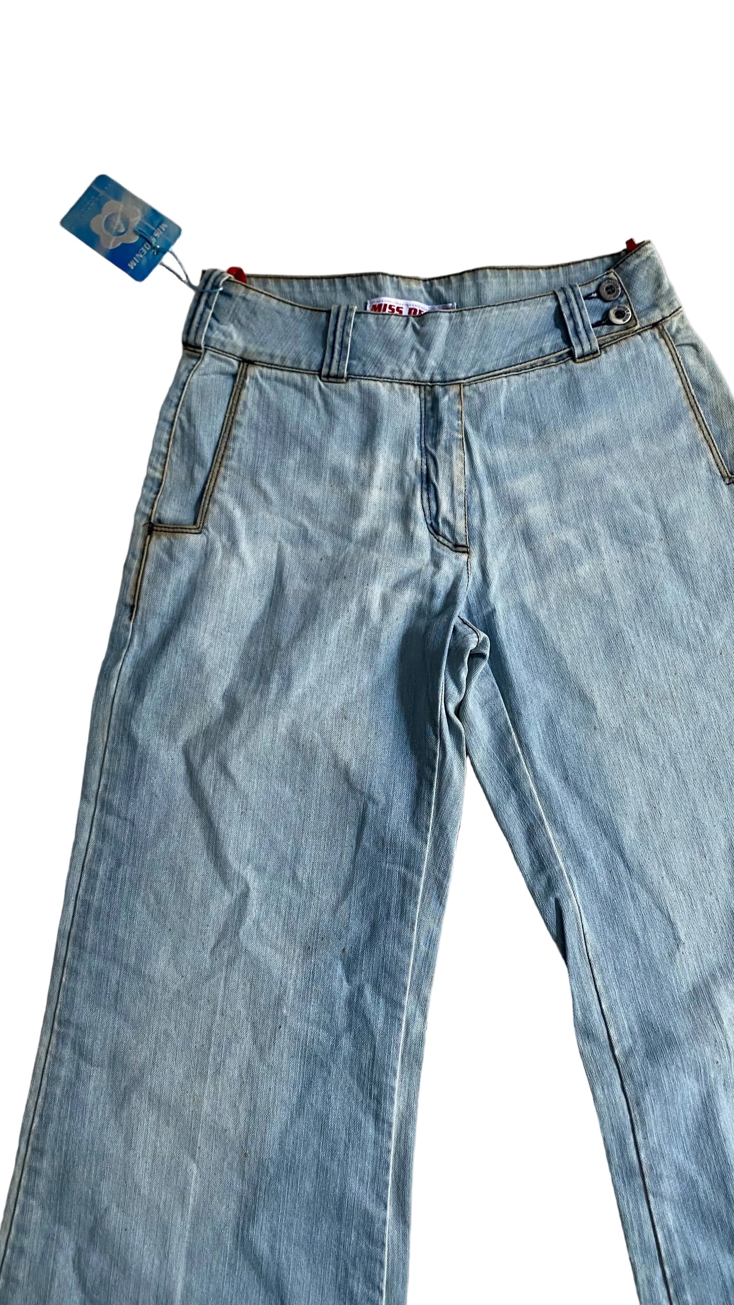 Miss denim low rise wide leg pants