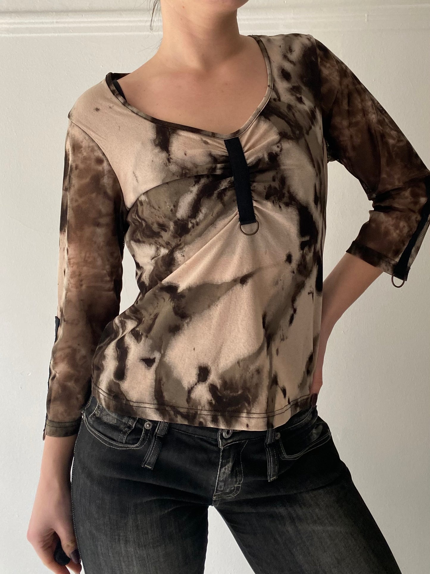 Vintage 3/4 semi see through longsleeve