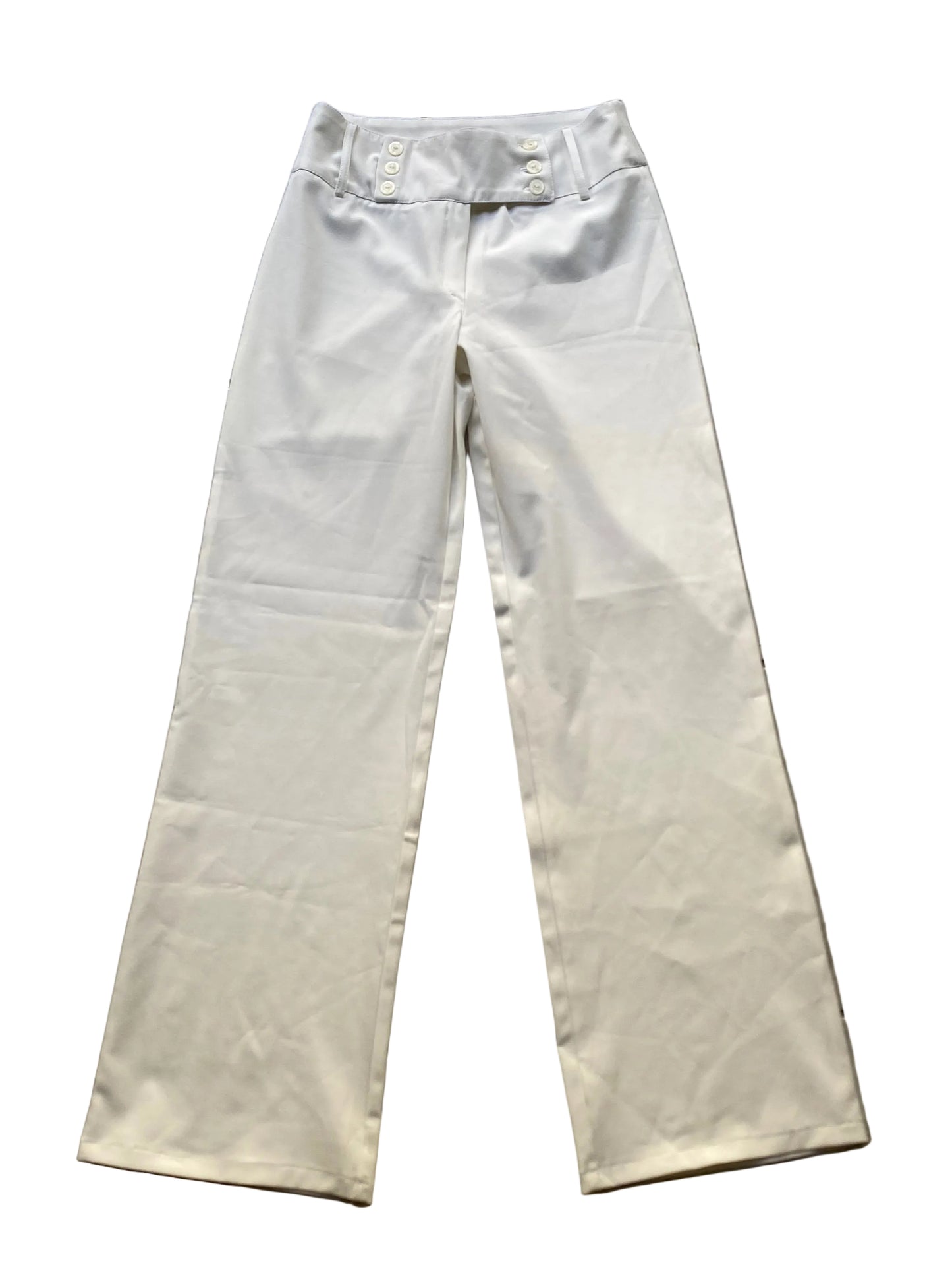 White mid rise office pants