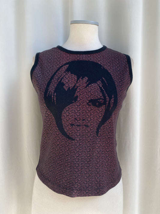 Vintage face print top