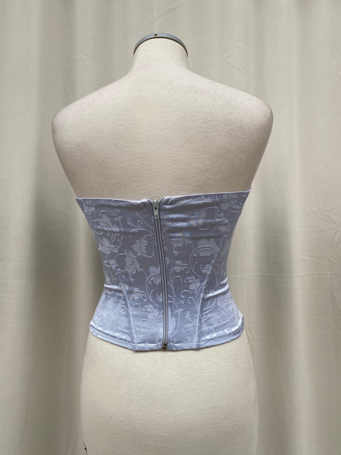 Y2K Satin Corset Top in Baby Blue