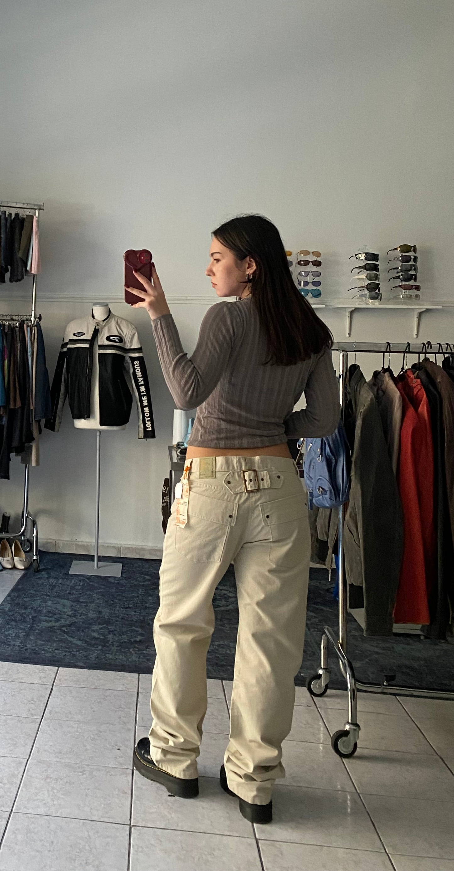 Deadstock Reflex beige cotton pants