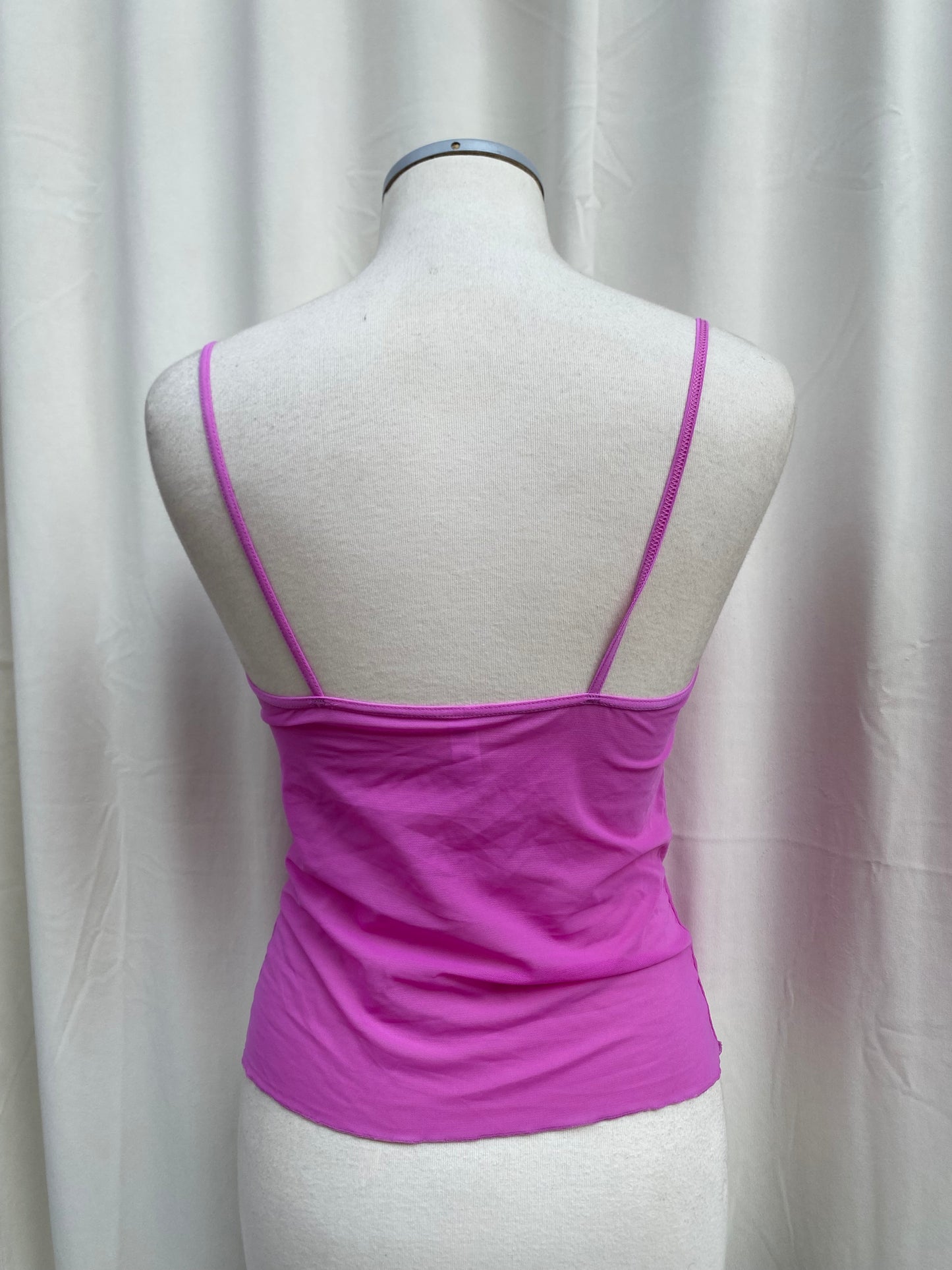 Y2k pink mesh cami top