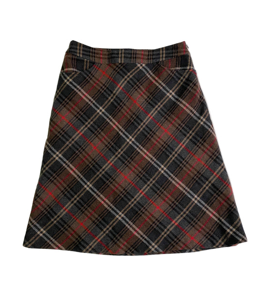Vintage plaid midi skirt