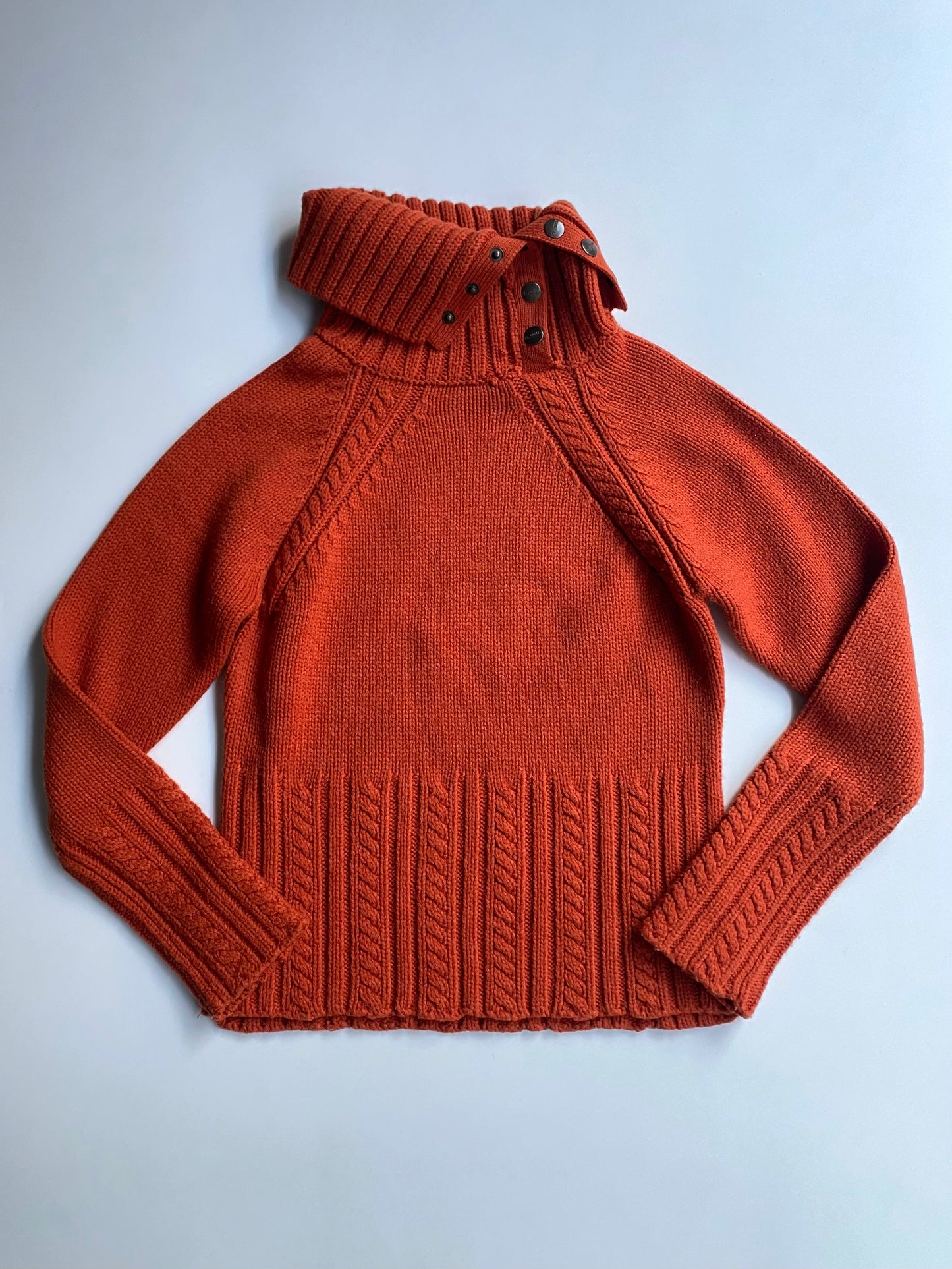 Orange high neck knit top