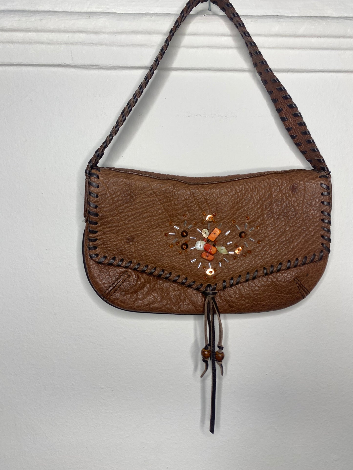 Vintage MNG brown leather bag