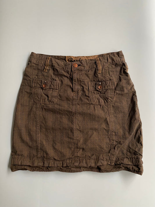 Brown checkered skirt
