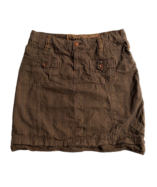 Brown checkered skirt