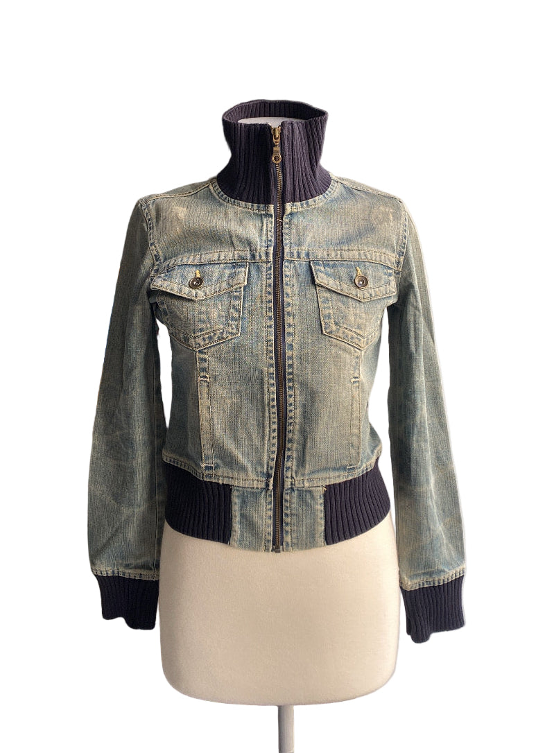 Y2K washed denim jacket