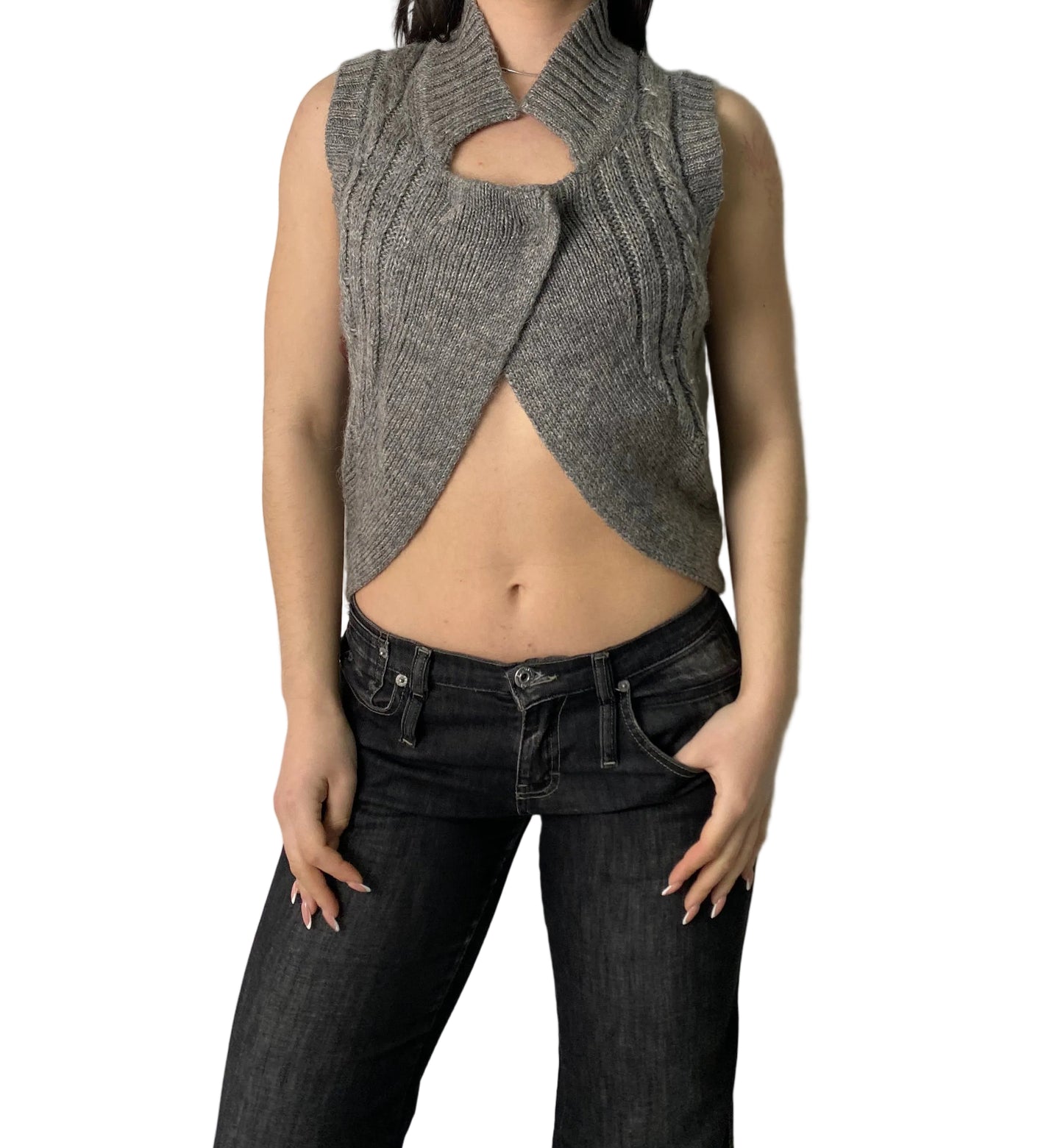 Grey sleeveless knit