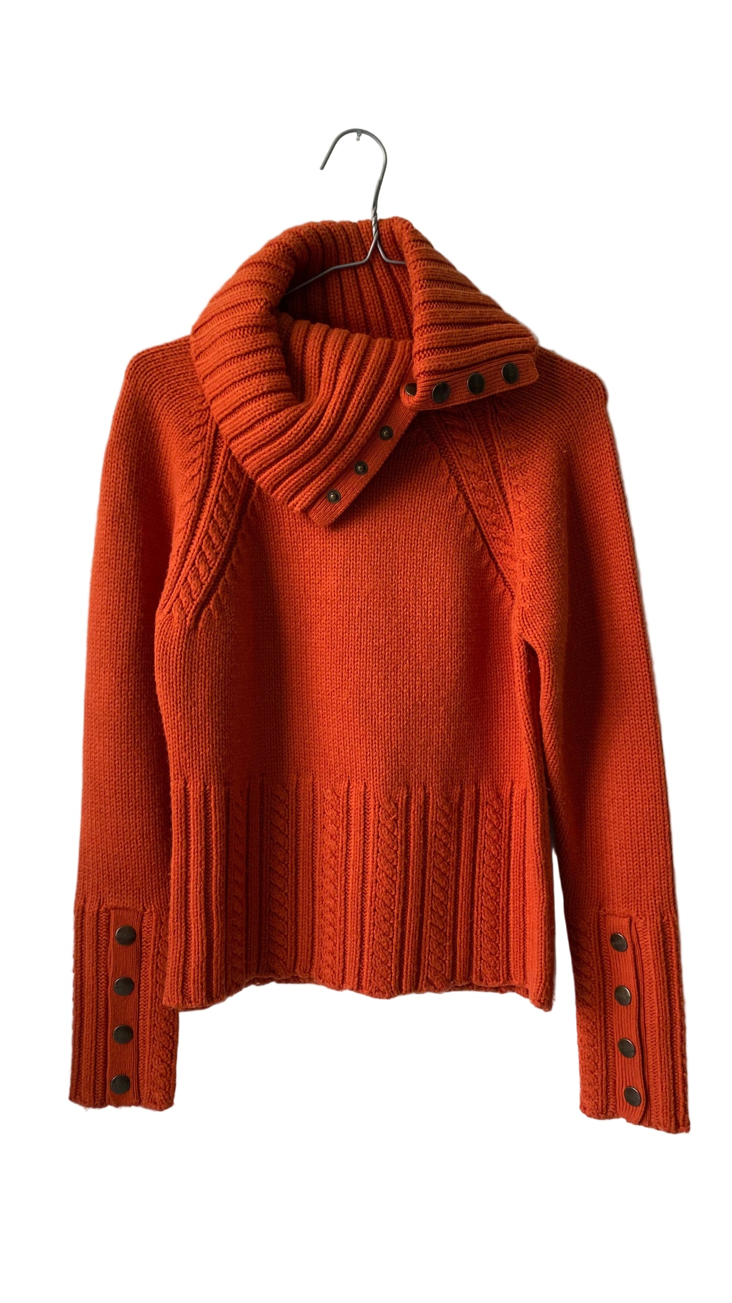 Orange high neck knit top