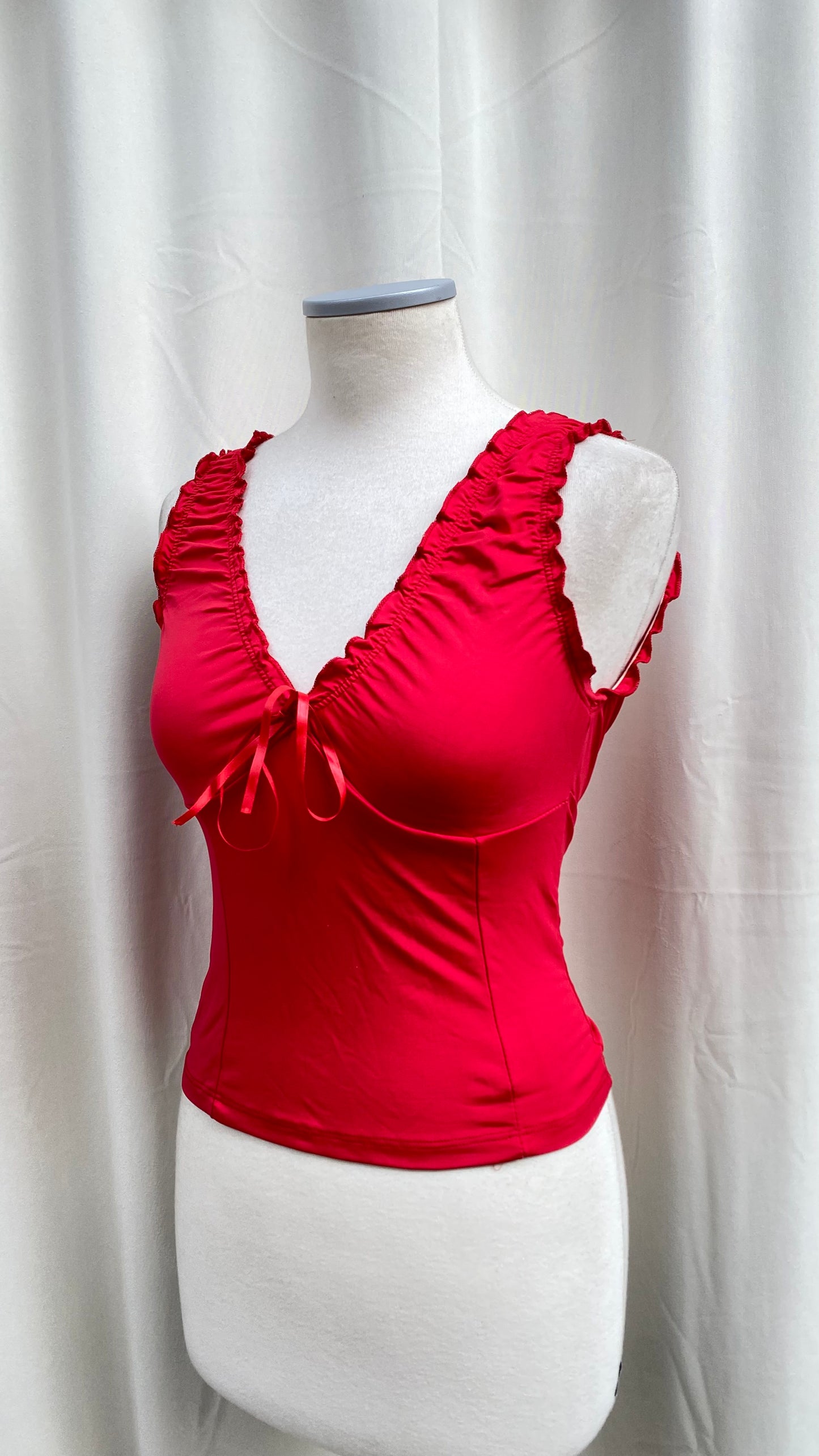 Vintage red fitted cami top