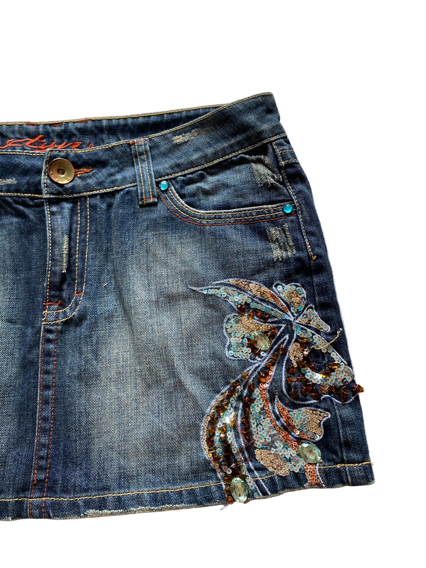 Y2k sequin mini skirt