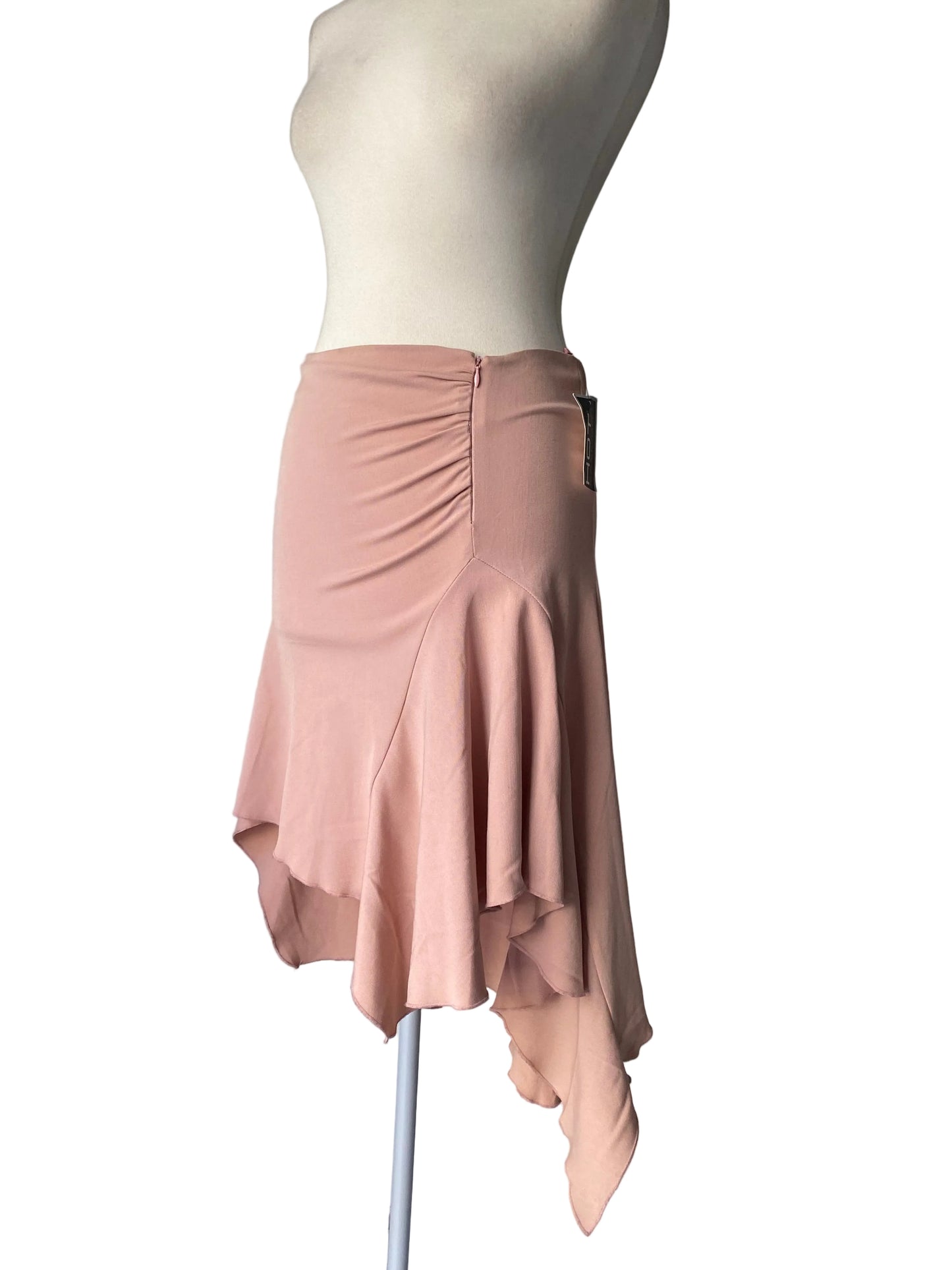 Deadstock nude pink asymmetrical skirt