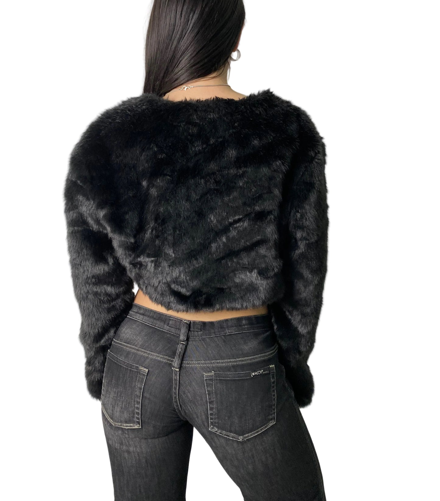 Black Faux fur bolero