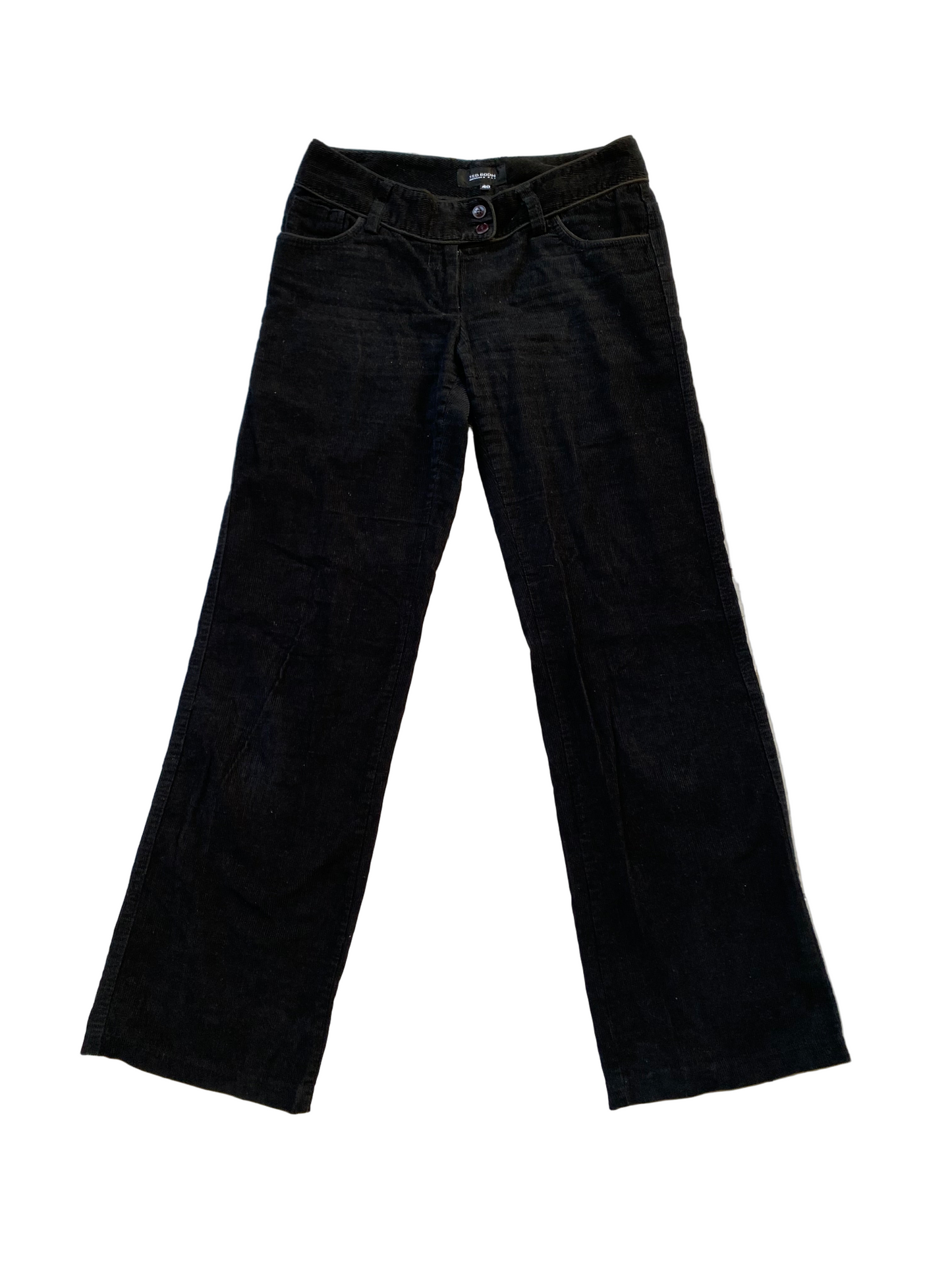 Black corduroy low waisted pants