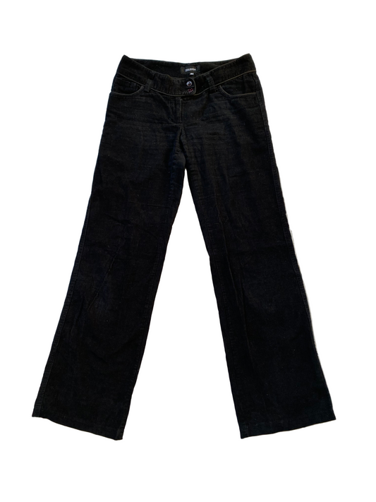Black corduroy low waisted pants