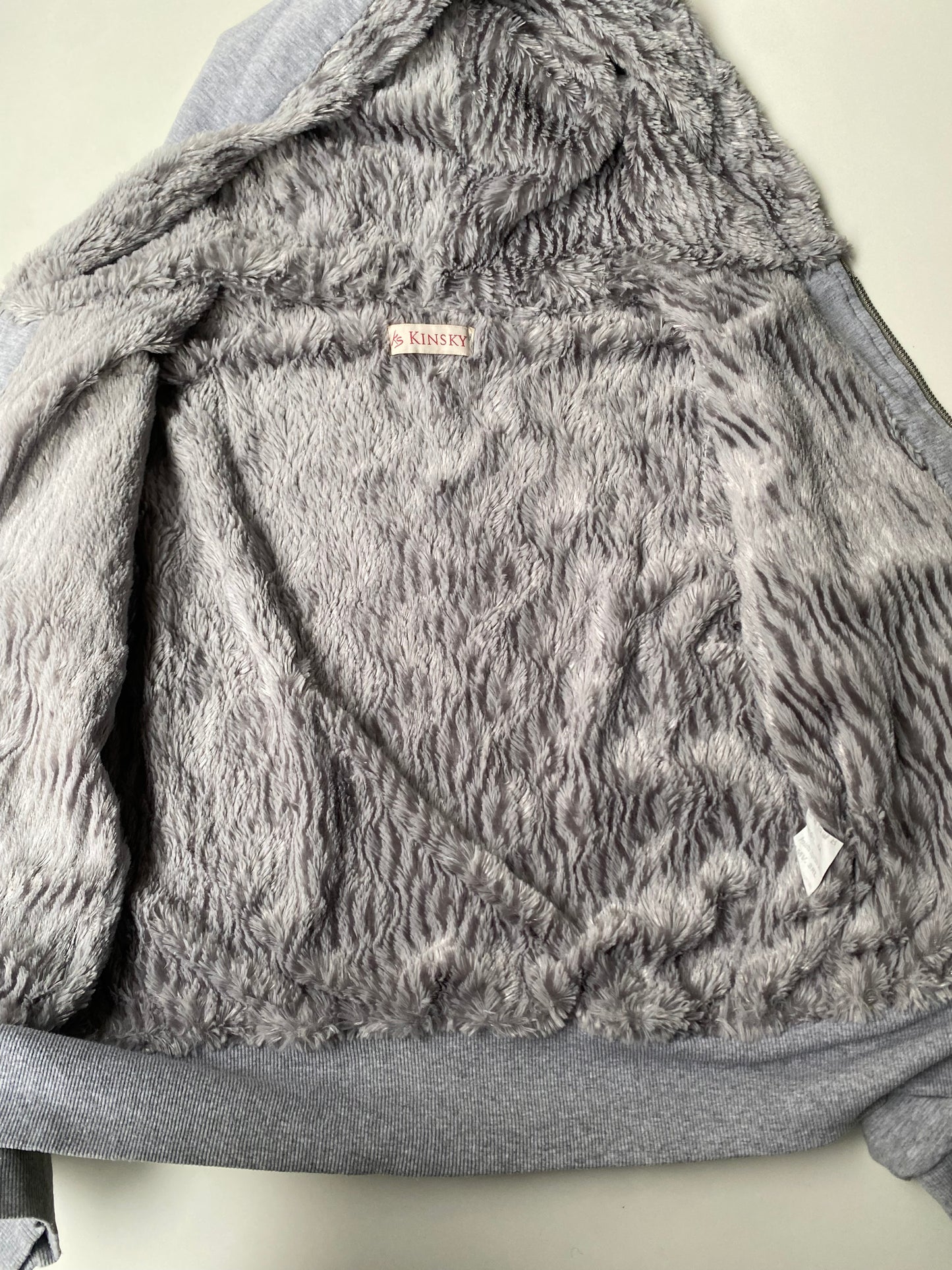 Grey cotton cropped zip up jacket