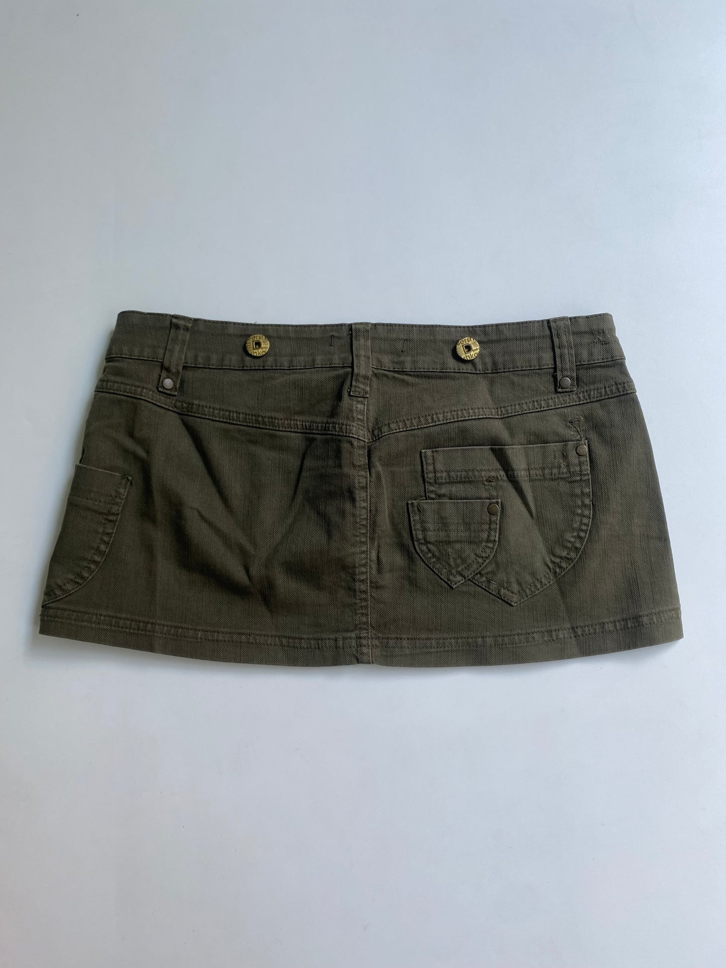 Y2k khaki micro mini skirt