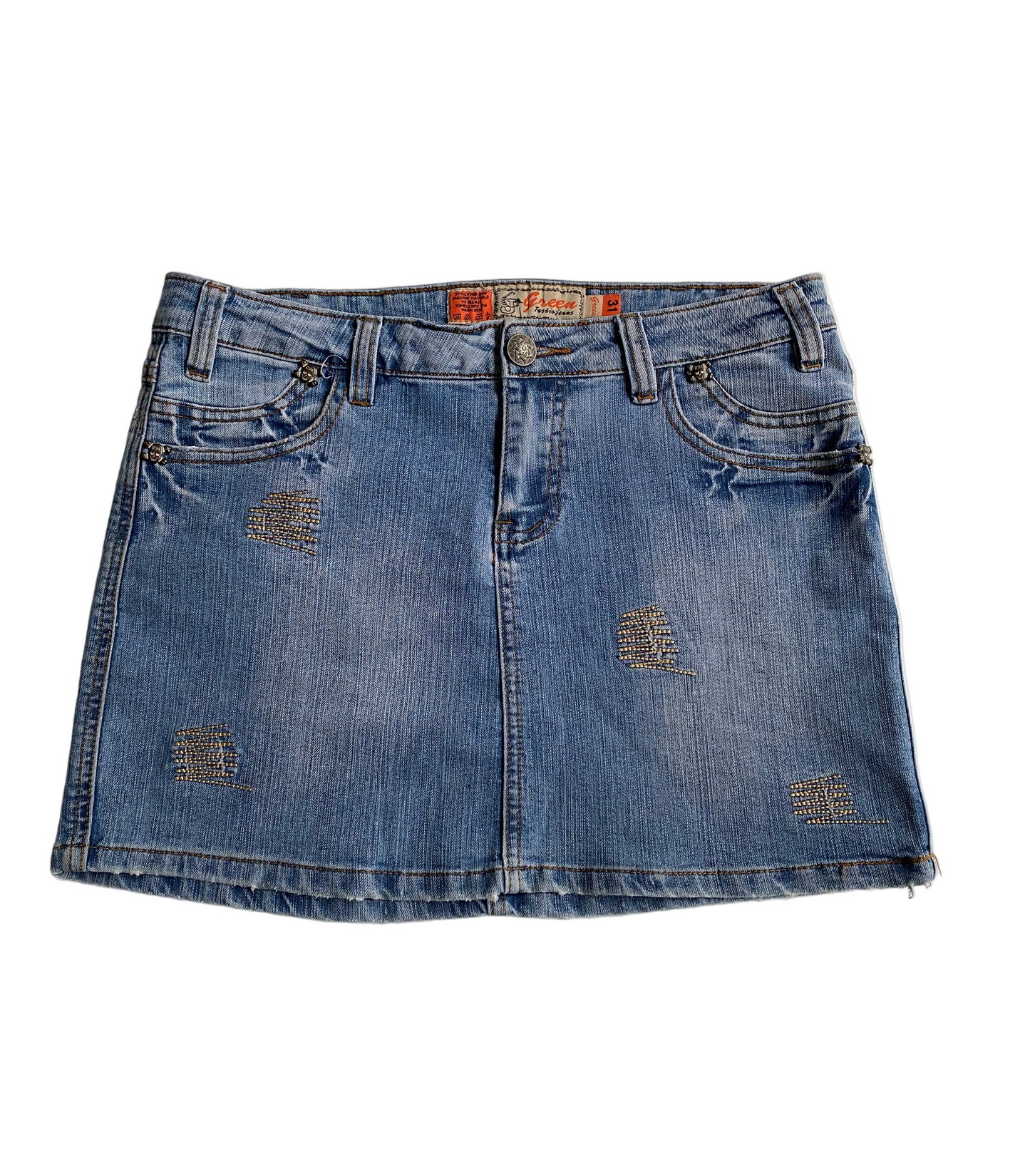 Y2k denim mini skirt