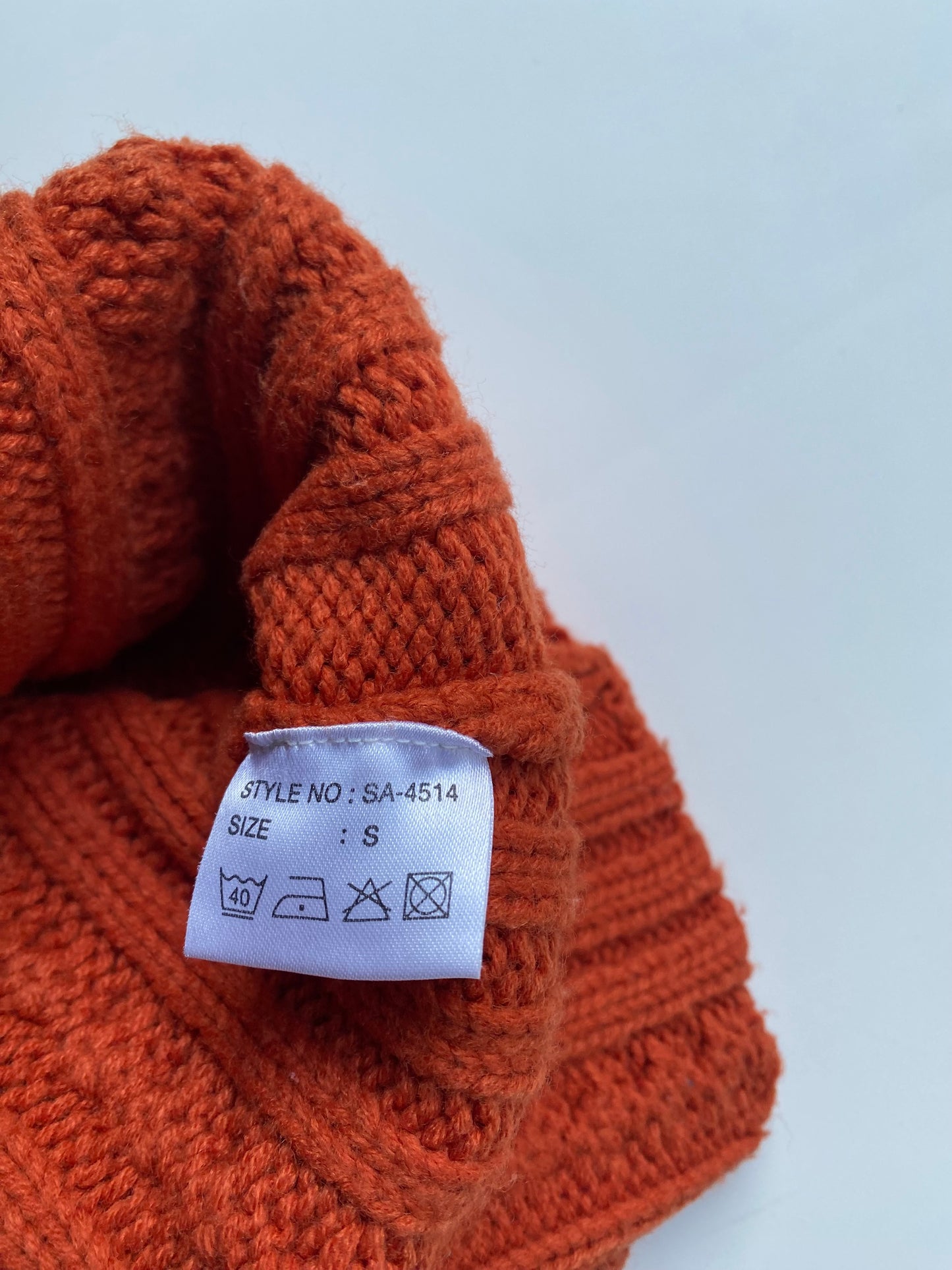 Orange high neck knit top