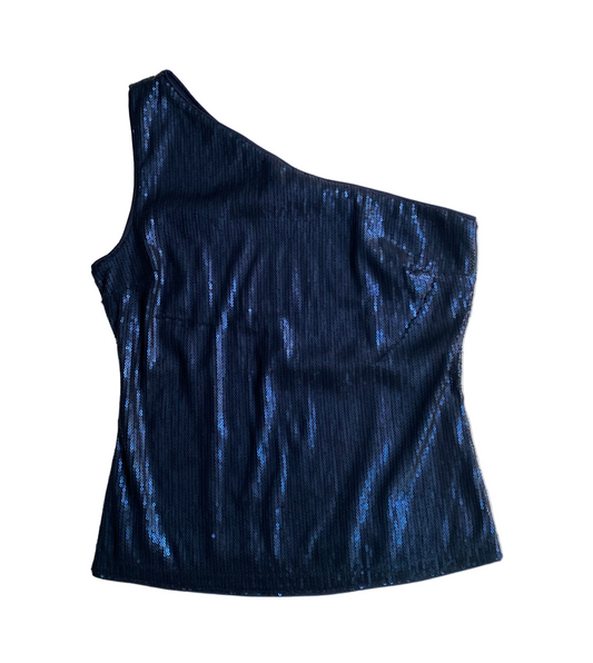 Sequin one shoulder top