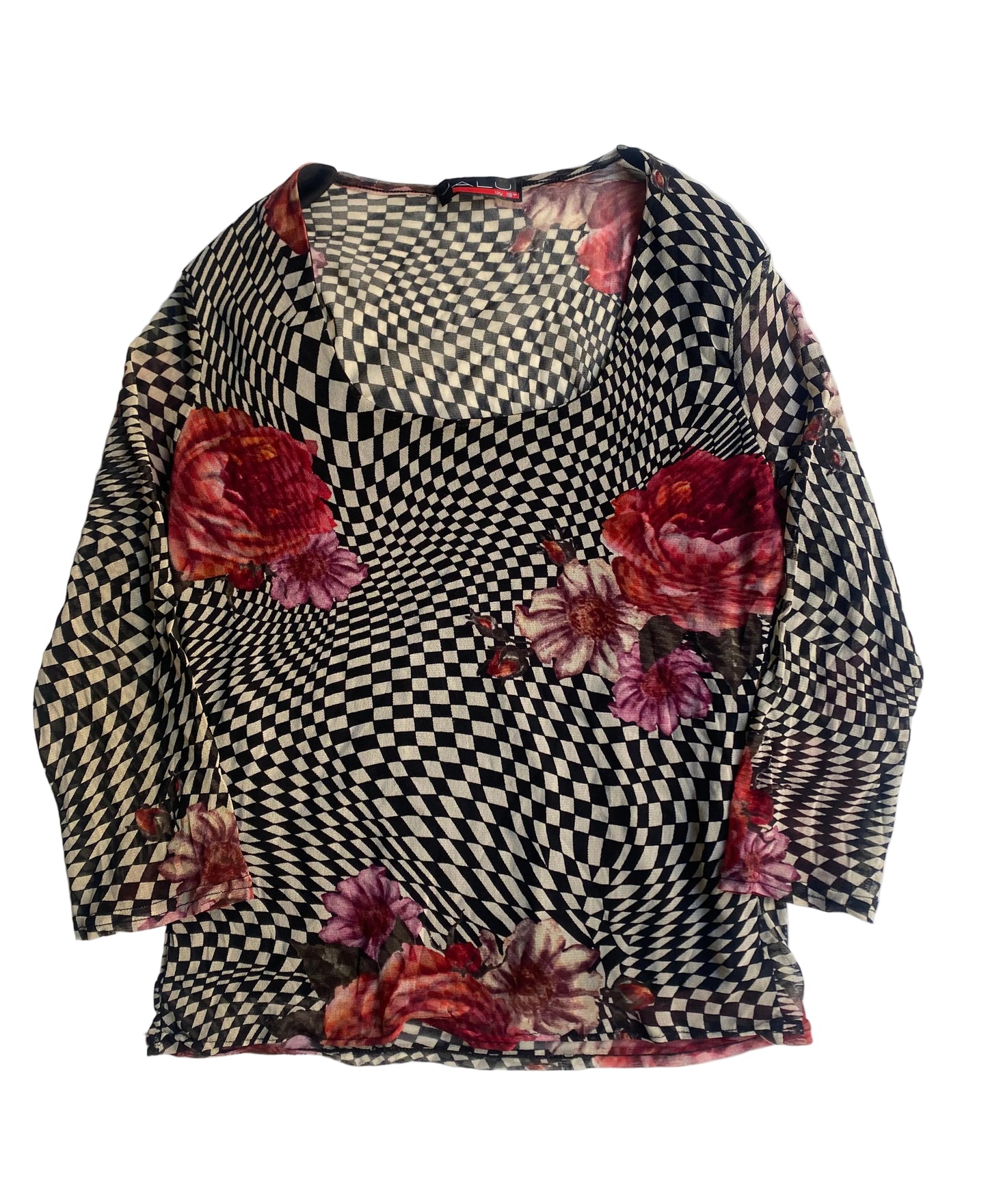 Vintage graphic semi sheer top