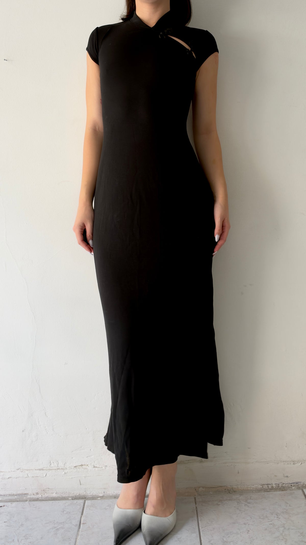 Morgan De Toi black maxi qipao dress