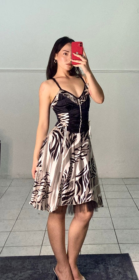 Unique Deadstock dress with corset effect