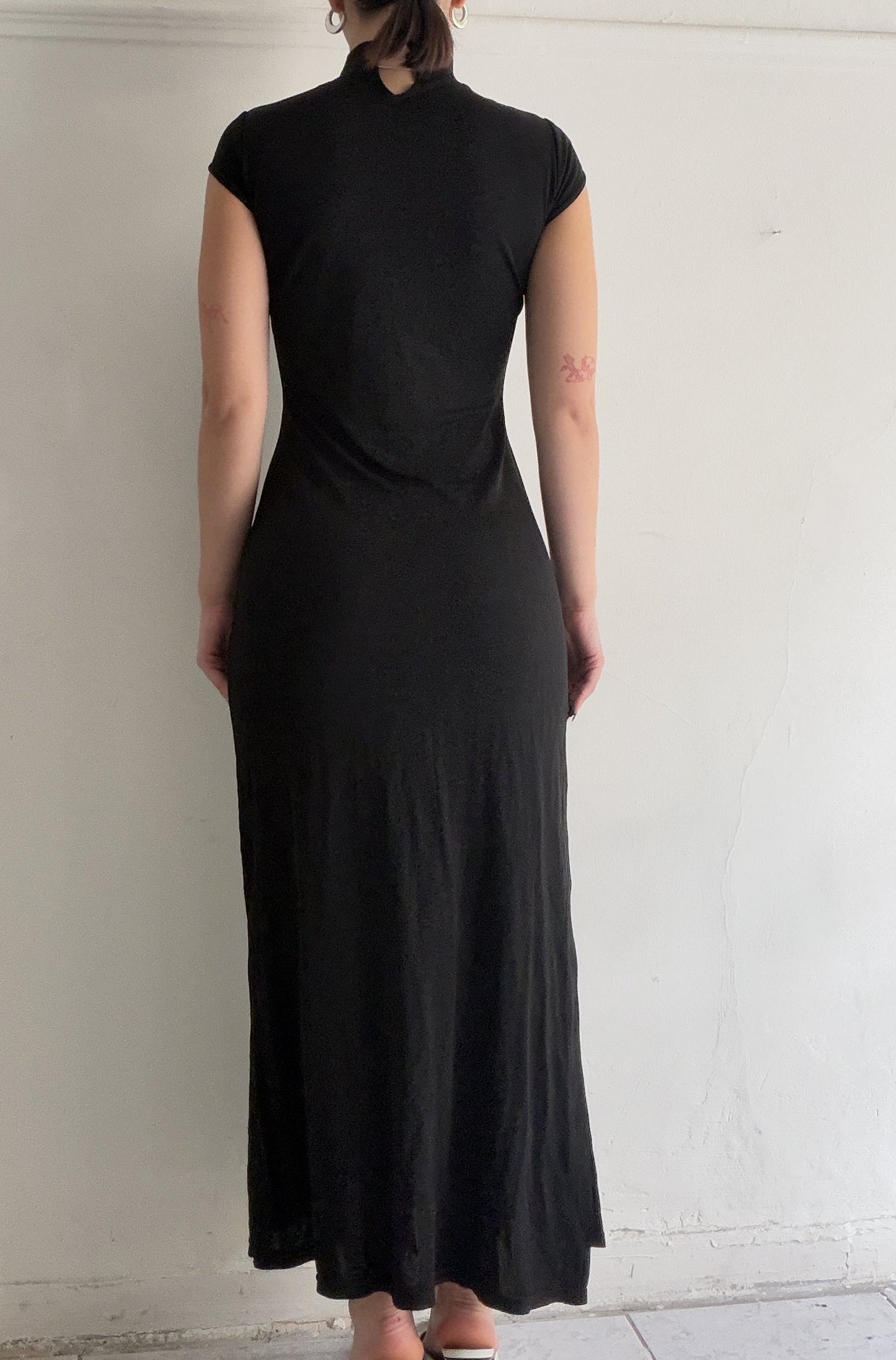 Morgan De Toi black maxi qipao dress