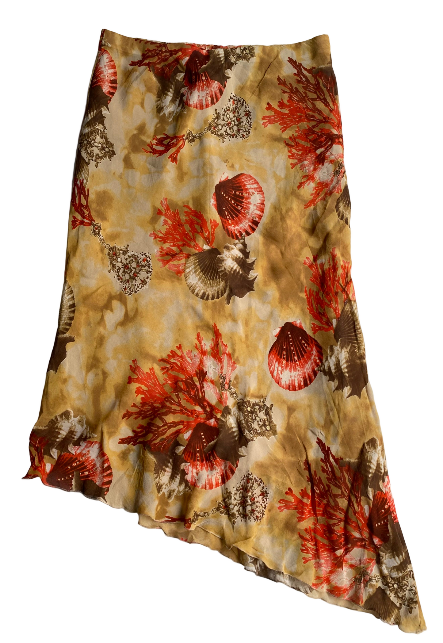 Asymmetrical shell skirt