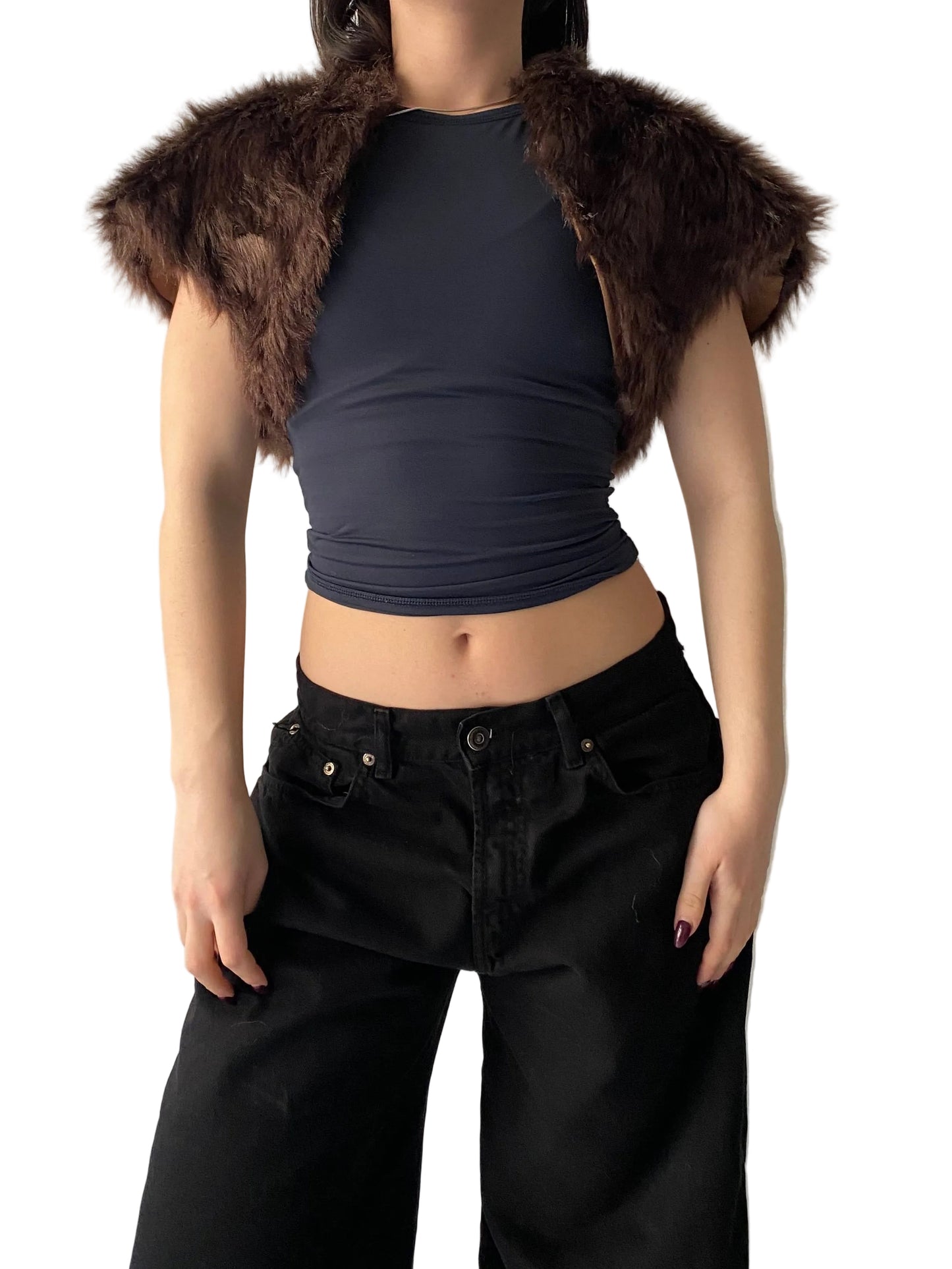 Brown Faux Fur Bolero