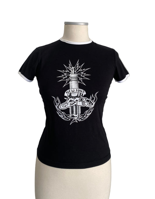 Y2K black baby tee