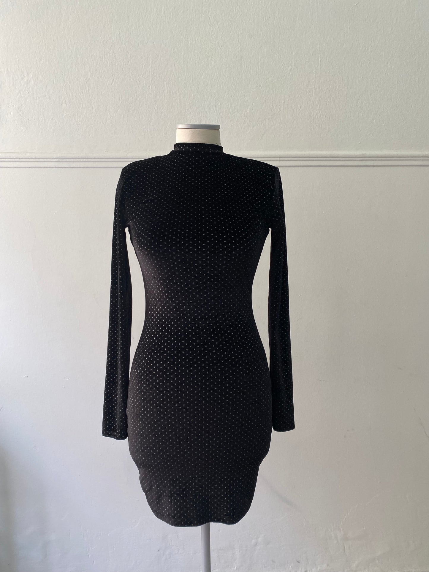Velvet mini dress with open back