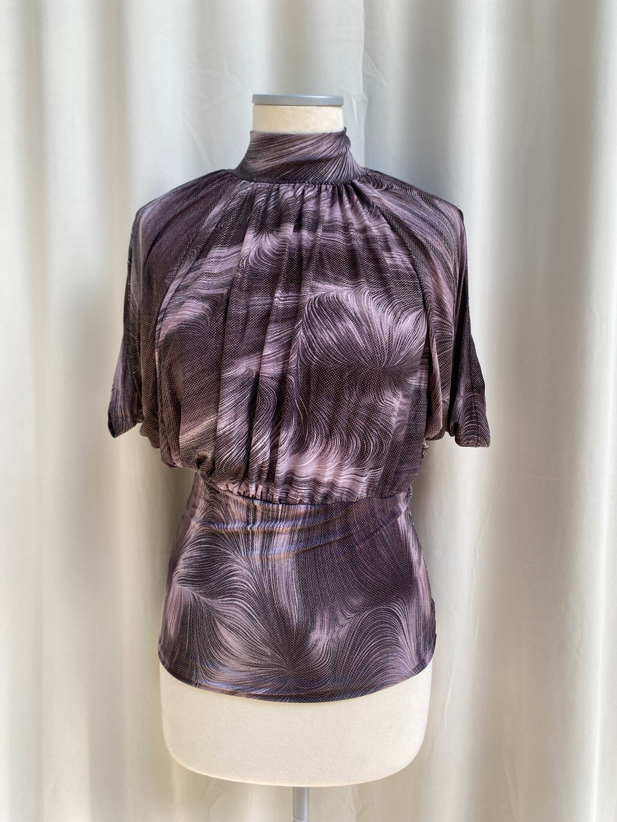 One of a kind abstract high neck top