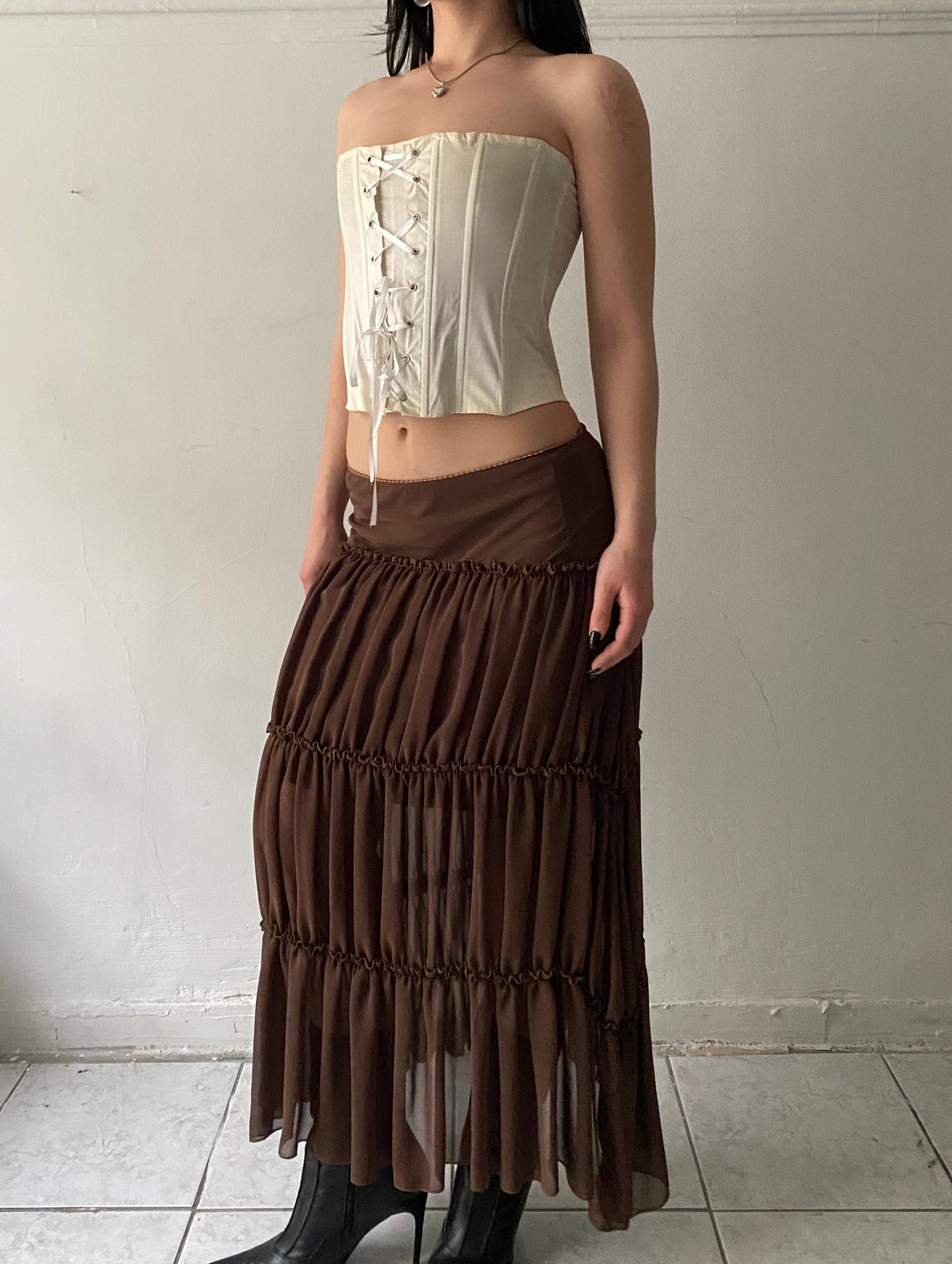 Deadstock Maxi brown fairy skirt