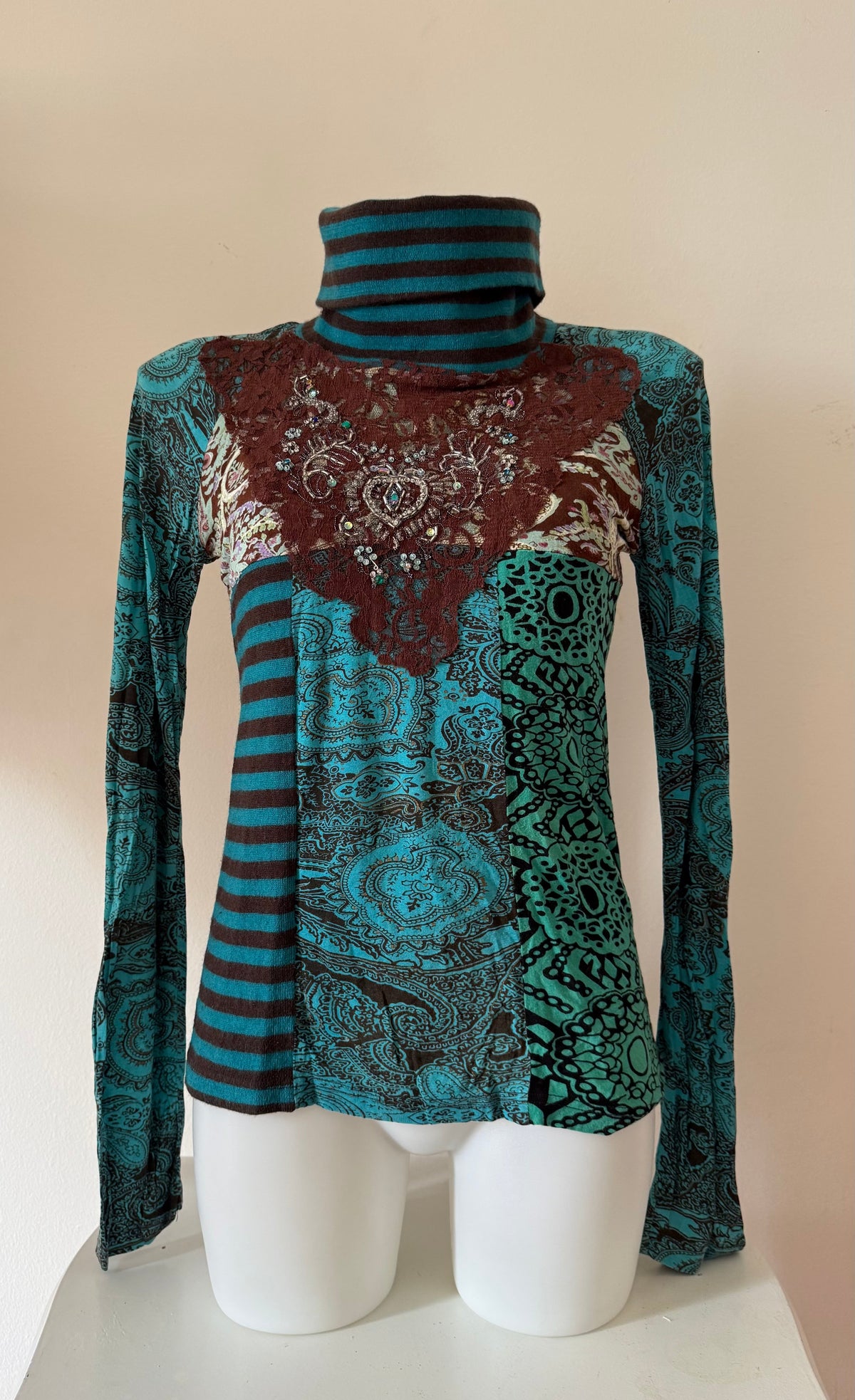 One of a kind vintage high neck top
