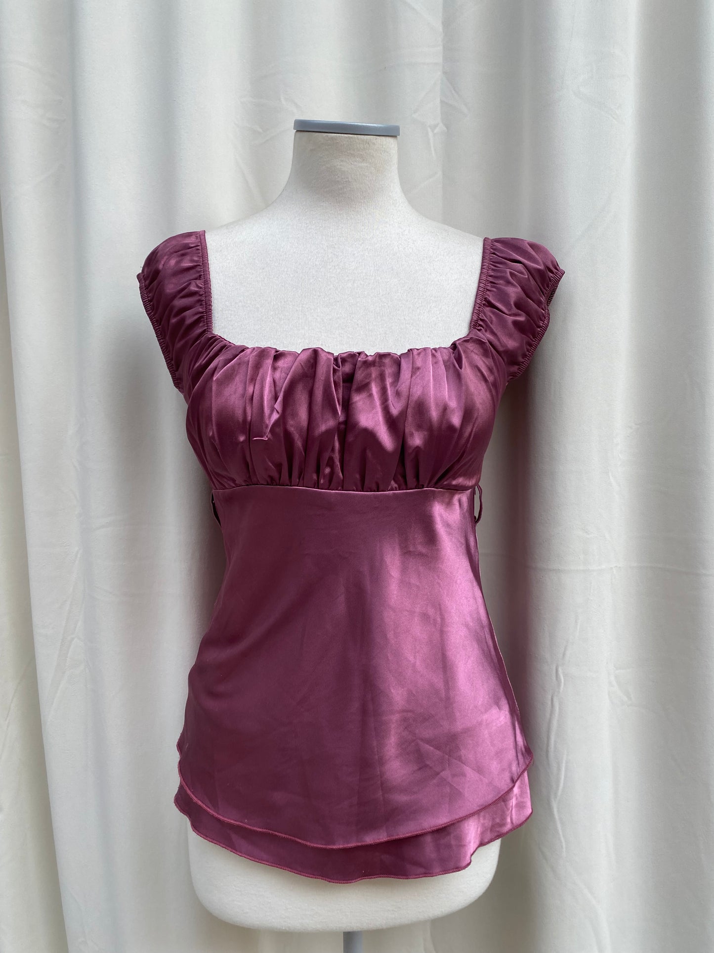 Vintage pink satin top