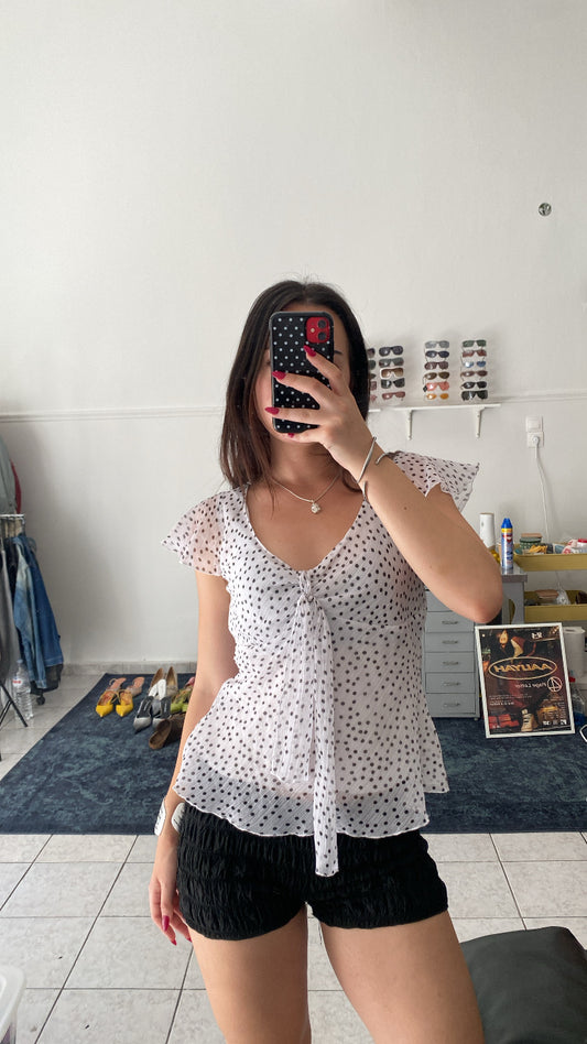 Vintage Polka dot coquette top