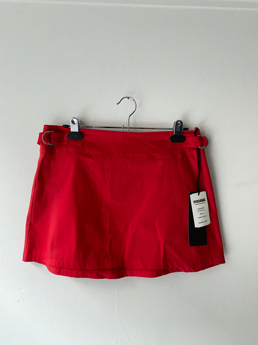 Deadstock red cotton mini skirt