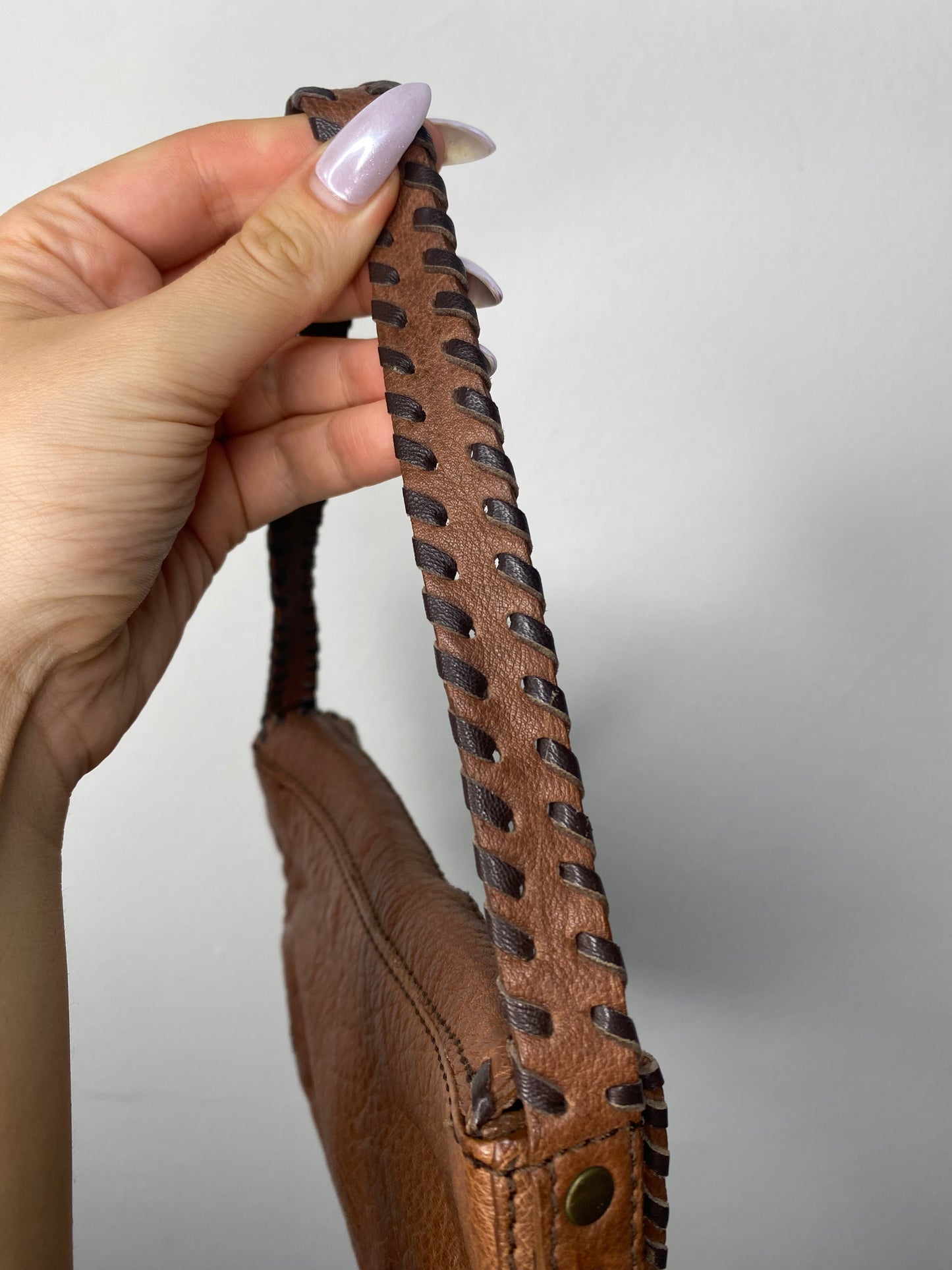 Vintage MNG brown leather bag