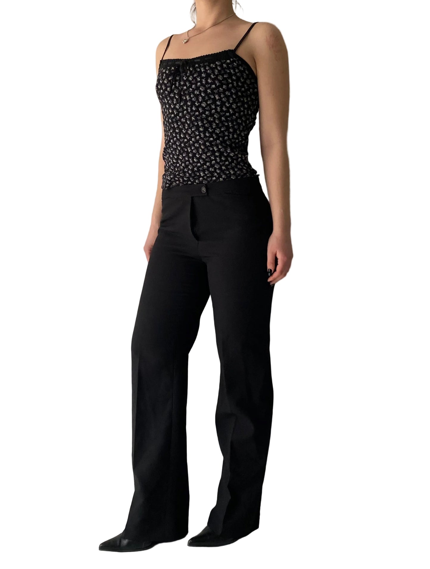 Black straight office pants