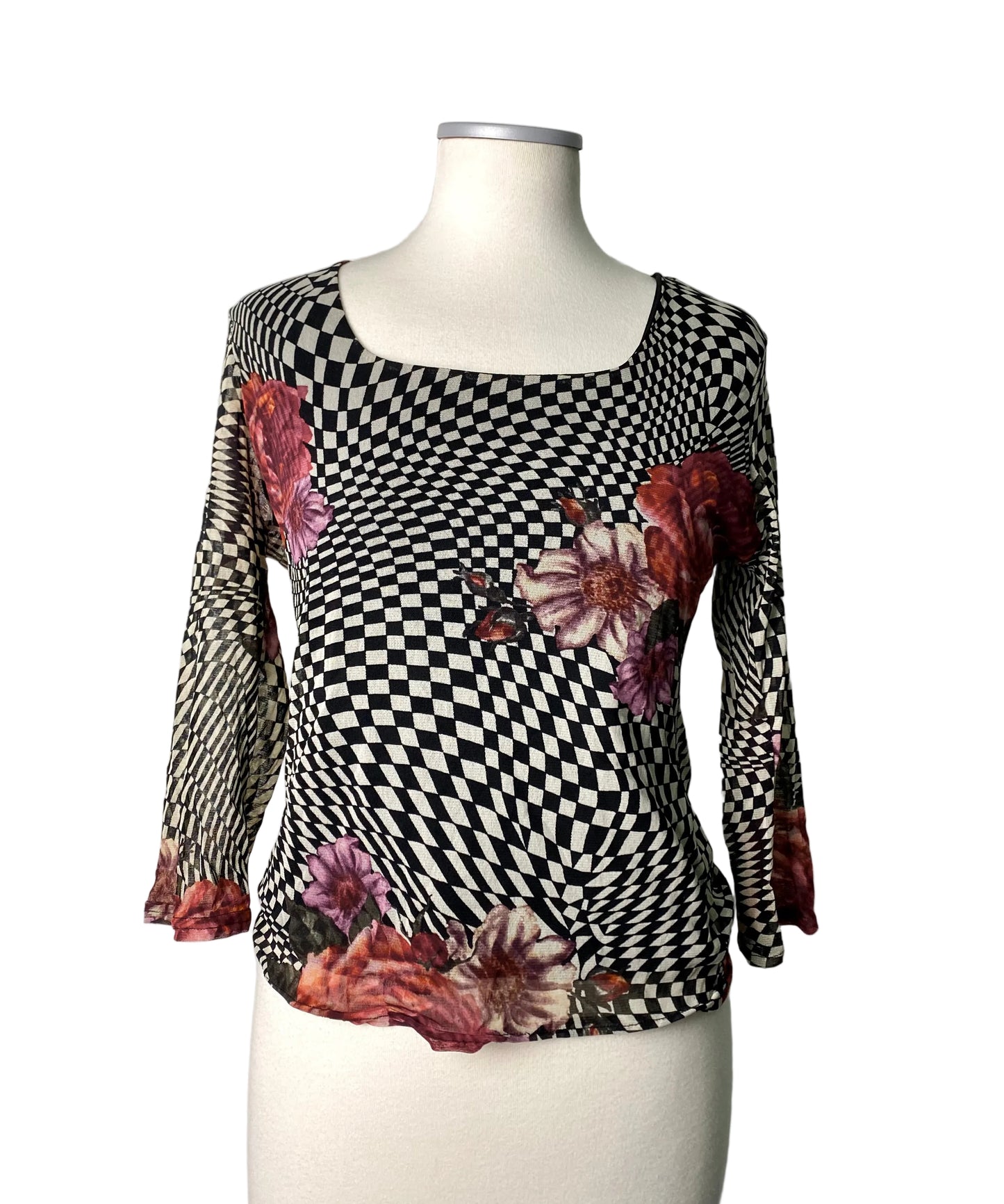 Vintage graphic semi sheer top