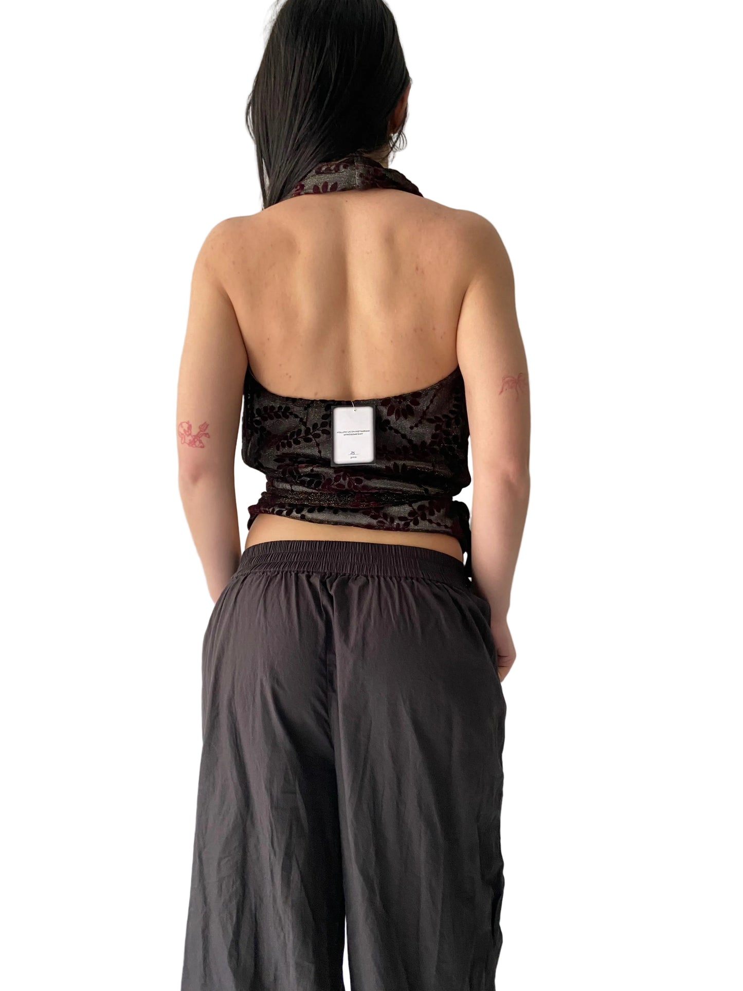 Deadstock open back halter top