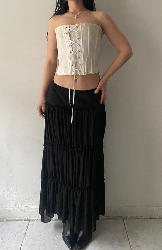 Deadstock Black Maxi Skirt