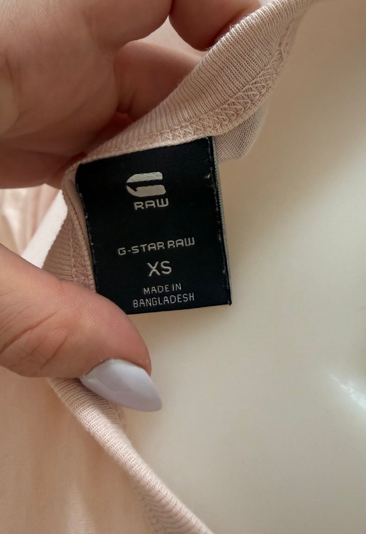 G-Star Raw V Neck fitted top in baby pink