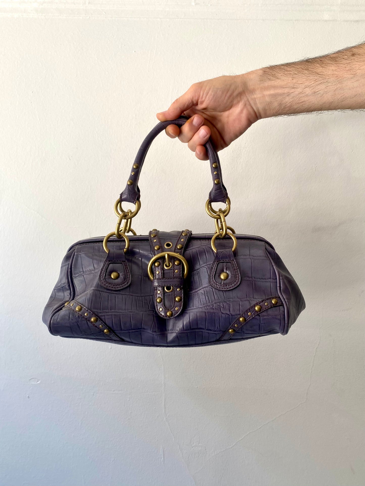 Nine West Croco Purple leather bag