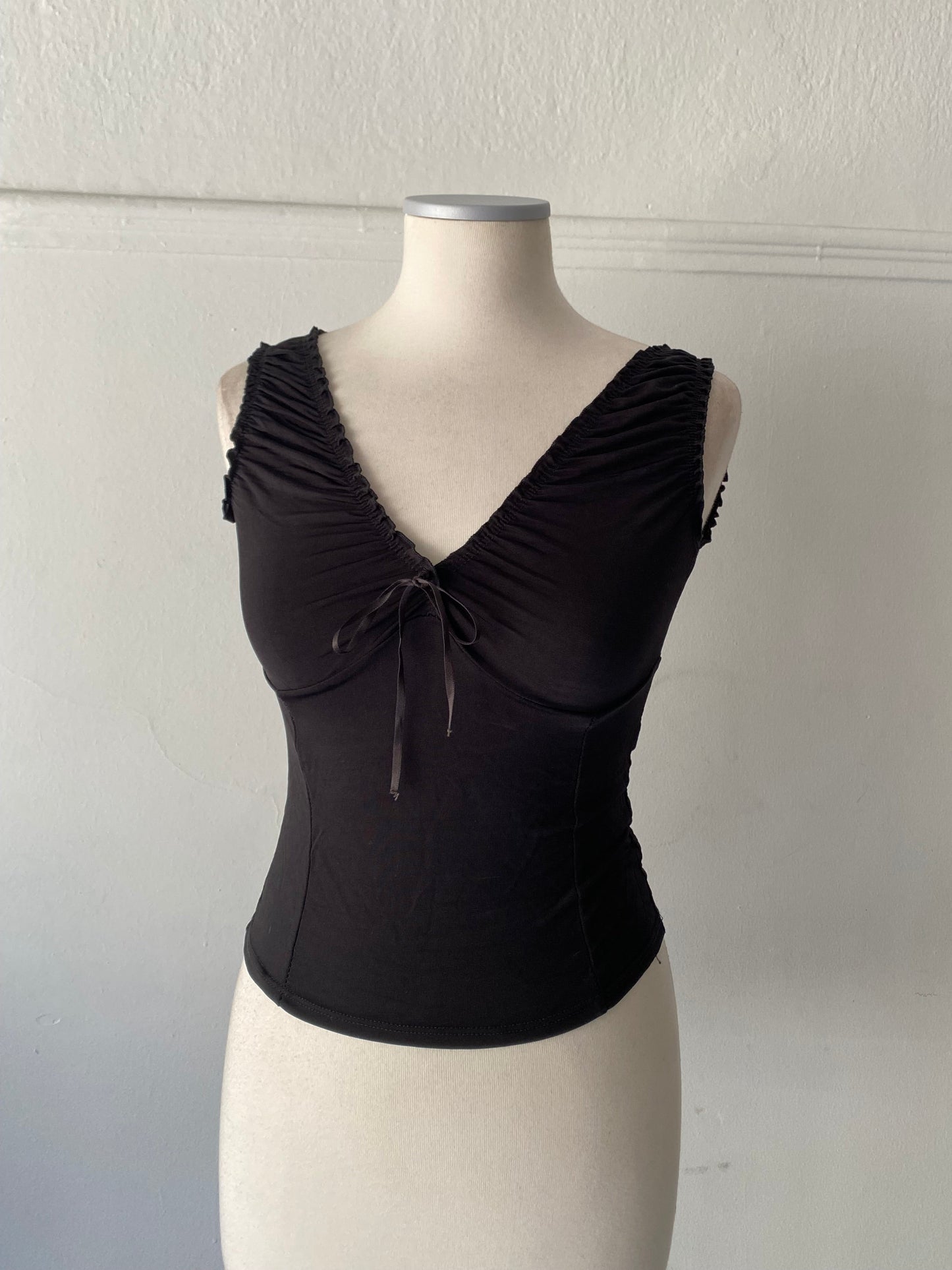 Y2K Black Fitted Top