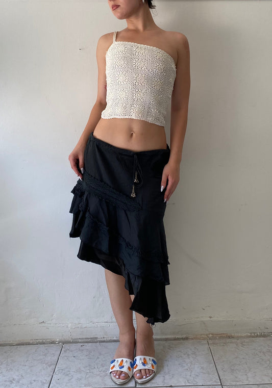 Vintage Asymmetrical black skirt