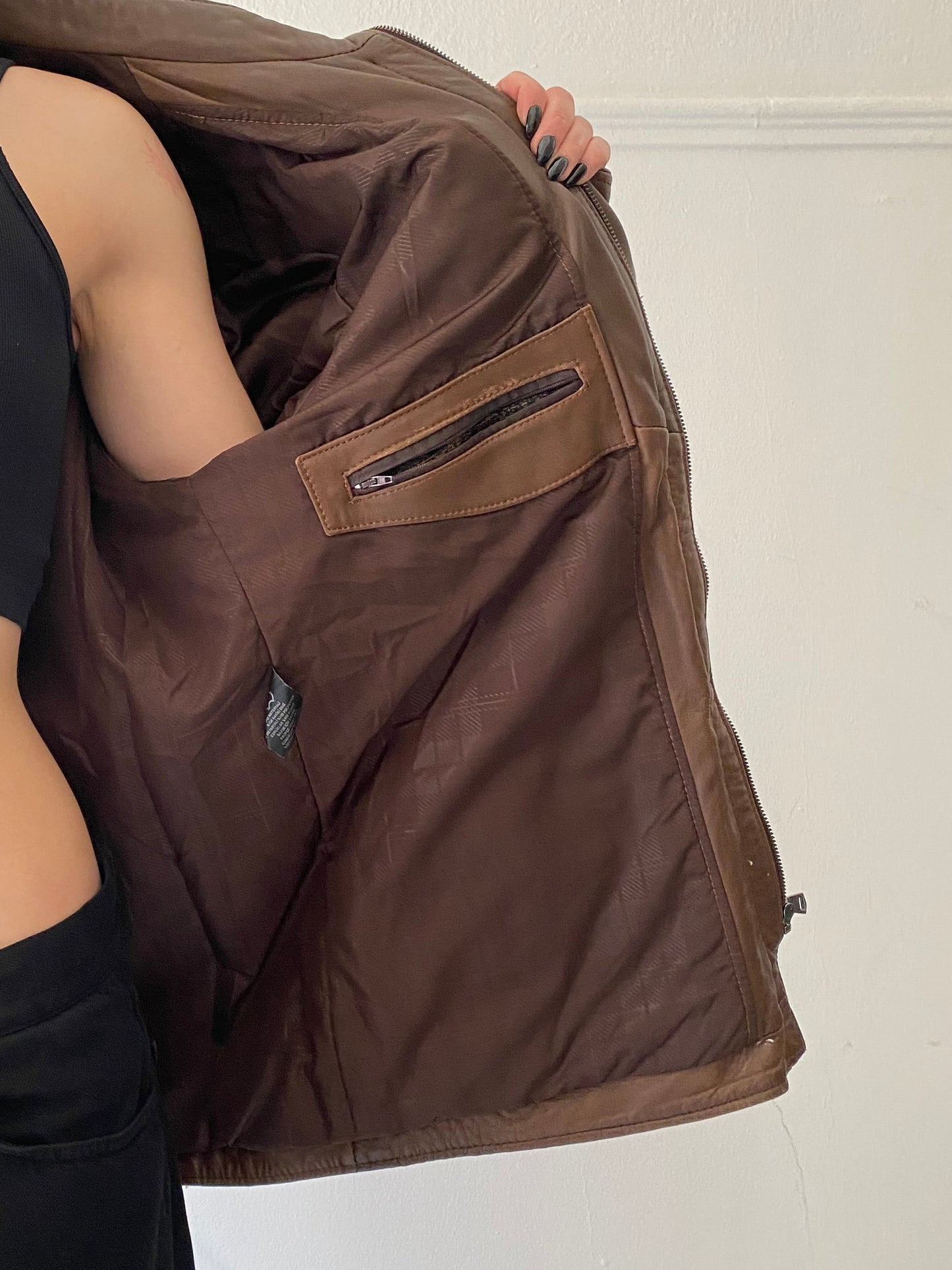Real leather men’s brown jacket